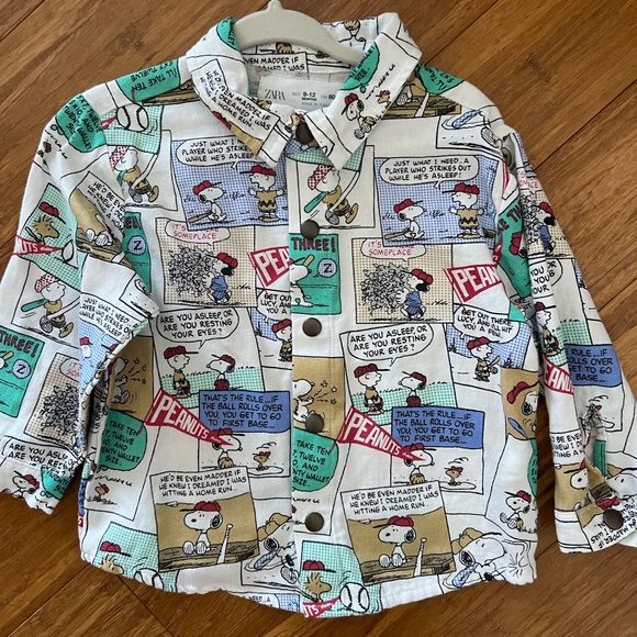 Zara Peanuts Comic Print Shirt - Multicolor - Picture 1 of 7